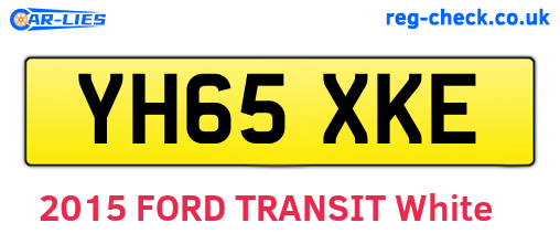 YH65XKE are the vehicle registration plates.