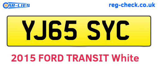 YJ65SYC are the vehicle registration plates.