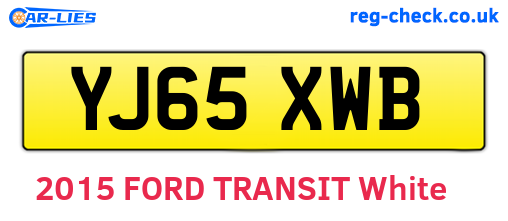 YJ65XWB are the vehicle registration plates.