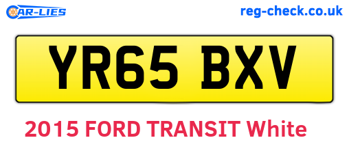 YR65BXV are the vehicle registration plates.