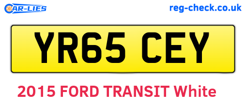 YR65CEY are the vehicle registration plates.
