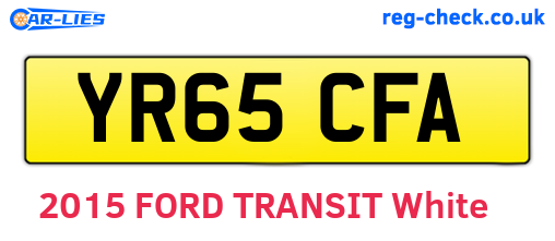 YR65CFA are the vehicle registration plates.