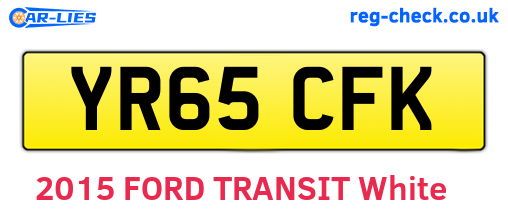 YR65CFK are the vehicle registration plates.