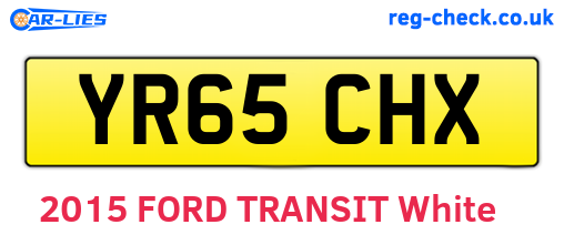 YR65CHX are the vehicle registration plates.