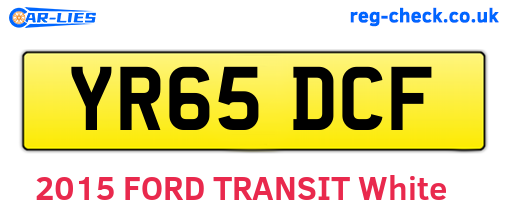 YR65DCF are the vehicle registration plates.