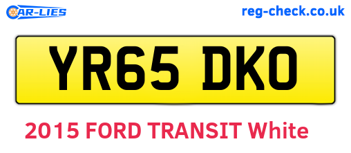 YR65DKO are the vehicle registration plates.