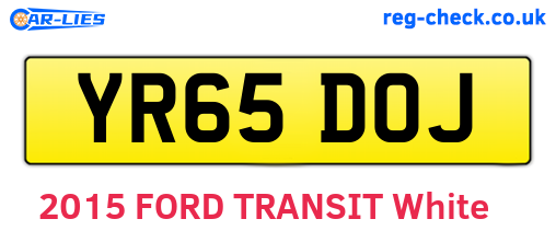 YR65DOJ are the vehicle registration plates.