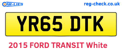 YR65DTK are the vehicle registration plates.