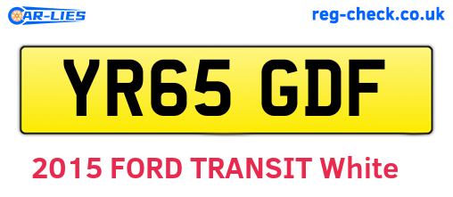 YR65GDF are the vehicle registration plates.