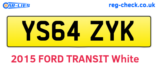YS64ZYK are the vehicle registration plates.