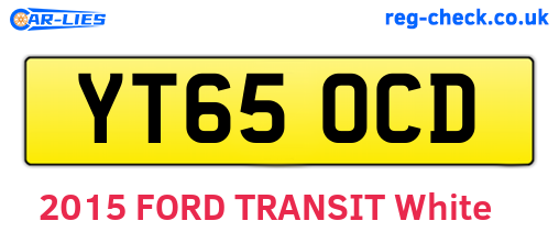 YT65OCD are the vehicle registration plates.