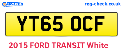 YT65OCF are the vehicle registration plates.