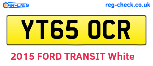 YT65OCR are the vehicle registration plates.