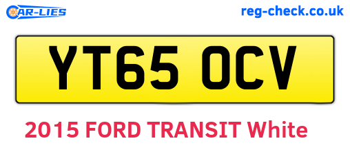 YT65OCV are the vehicle registration plates.