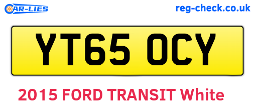 YT65OCY are the vehicle registration plates.