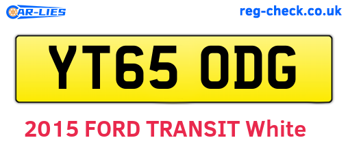 YT65ODG are the vehicle registration plates.