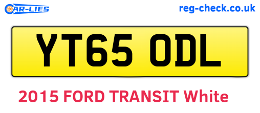 YT65ODL are the vehicle registration plates.