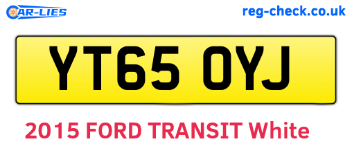 YT65OYJ are the vehicle registration plates.