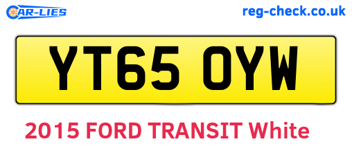 YT65OYW are the vehicle registration plates.