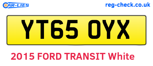 YT65OYX are the vehicle registration plates.