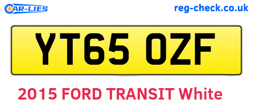 YT65OZF are the vehicle registration plates.