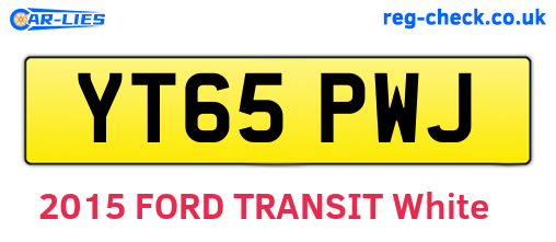 YT65PWJ are the vehicle registration plates.
