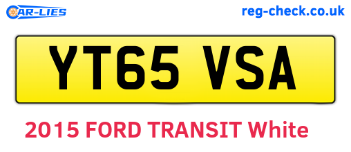 YT65VSA are the vehicle registration plates.