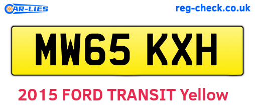 MW65KXH are the vehicle registration plates.
