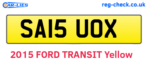 SA15UOX are the vehicle registration plates.