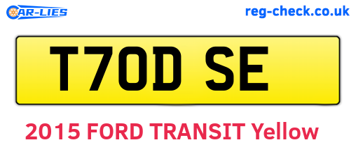 T70DSE are the vehicle registration plates.