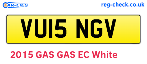 VU15NGV are the vehicle registration plates.