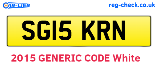 SG15KRN are the vehicle registration plates.