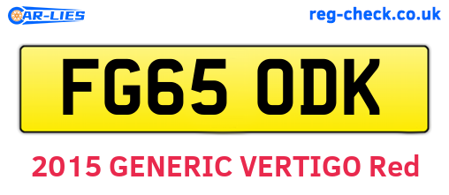 FG65ODK are the vehicle registration plates.