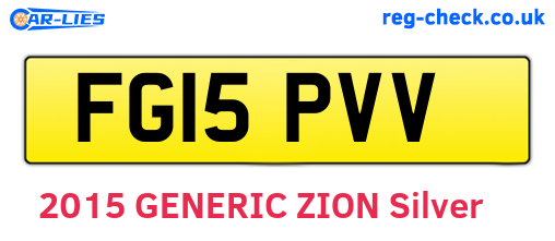 FG15PVV are the vehicle registration plates.
