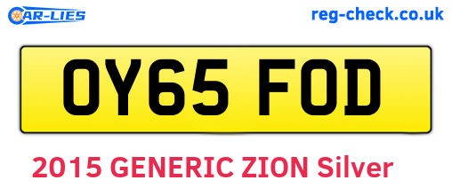 OY65FOD are the vehicle registration plates.