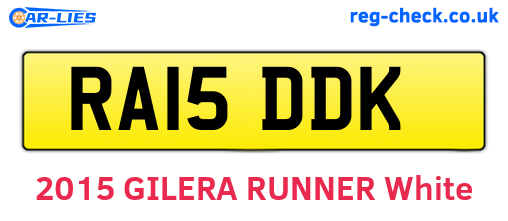RA15DDK are the vehicle registration plates.