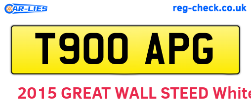 T900APG are the vehicle registration plates.