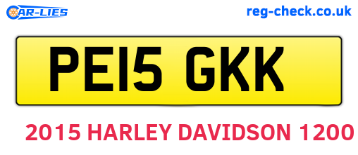 PE15GKK are the vehicle registration plates.