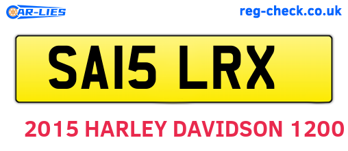 SA15LRX are the vehicle registration plates.