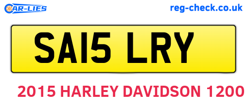 SA15LRY are the vehicle registration plates.