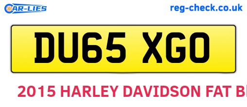 DU65XGO are the vehicle registration plates.