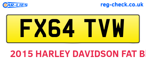 FX64TVW are the vehicle registration plates.