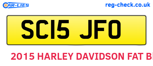 SC15JFO are the vehicle registration plates.