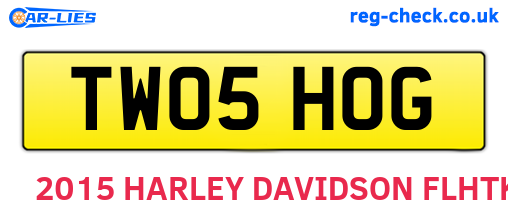 TW05HOG are the vehicle registration plates.