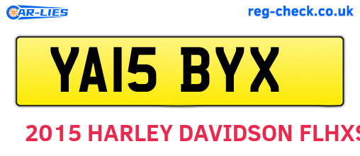 YA15BYX are the vehicle registration plates.