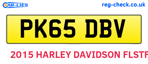PK65DBV are the vehicle registration plates.