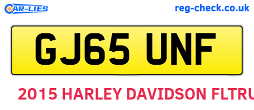 GJ65UNF are the vehicle registration plates.
