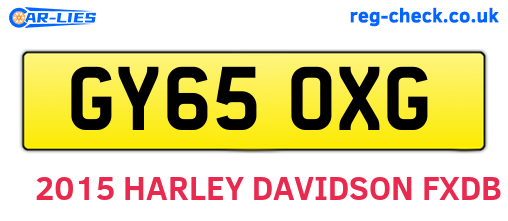 GY65OXG are the vehicle registration plates.