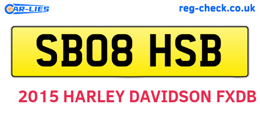 SB08HSB are the vehicle registration plates.