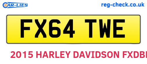 FX64TWE are the vehicle registration plates.